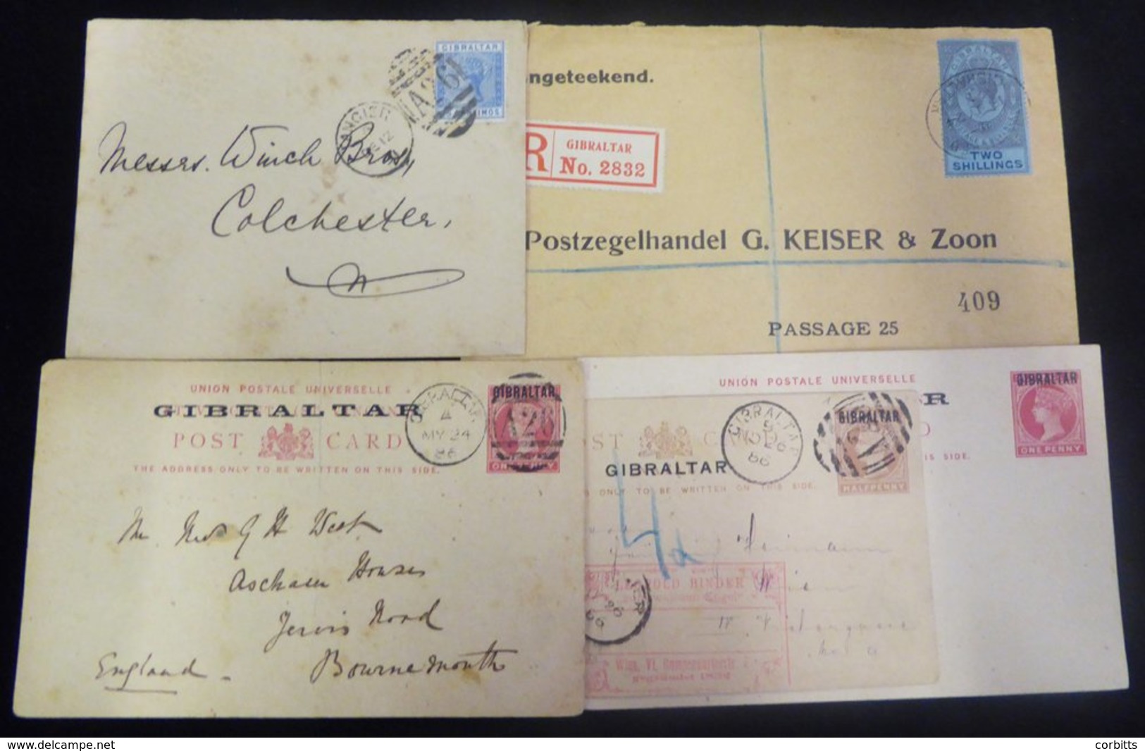 1886 Gibraltar Overprint On A Natal ½d Postcard, (H&G 1) Cancelled A25 Duplex NO.26.86, An Unused & U Gibraltar Overprin - Autres & Non Classés