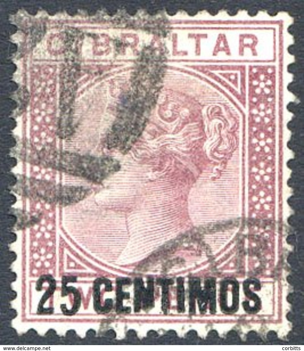 1889 25c On 2d Purple Brown With Overprint Variety, Broken 'N', FU, SG.17b. Cat. £170 - Sonstige & Ohne Zuordnung