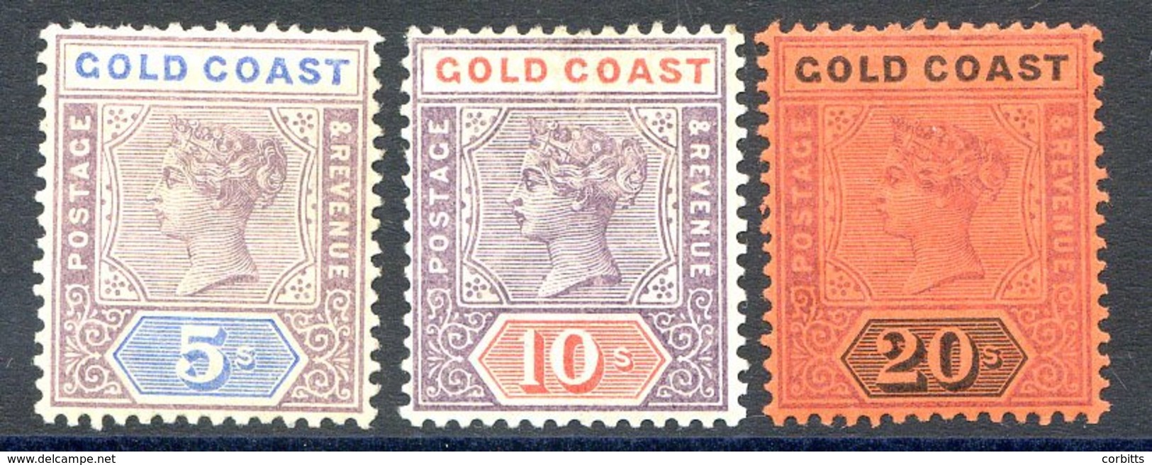 1889-94 CCA 5s, 10s & 20s M, SG.22/3, 25. Cat. £390. (3) - Otros & Sin Clasificación