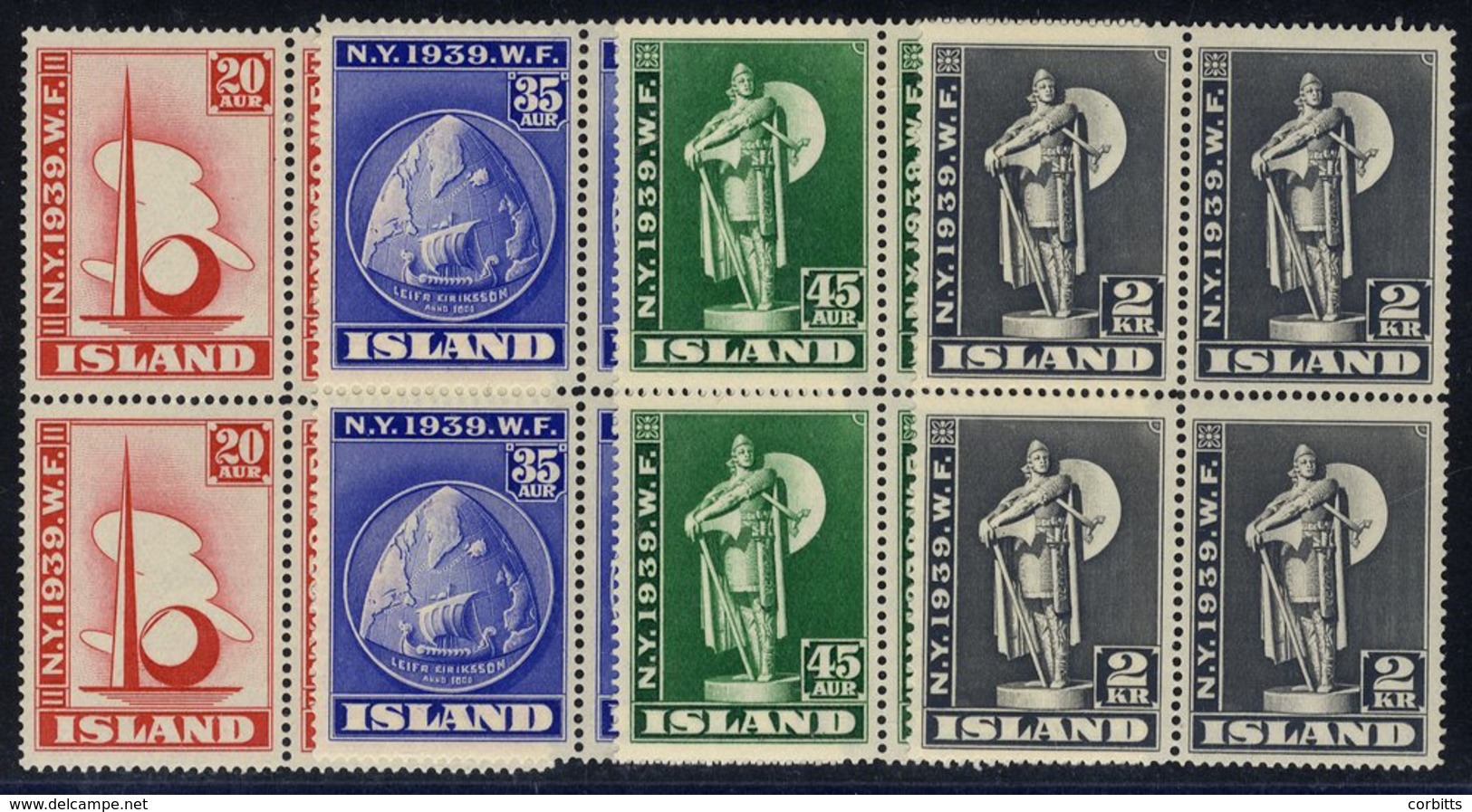 1939 New York World's Fair Set In Fine M Blocks Of Four (2x UM In Each Block), SG.238/41. (16) Cat. £220 - Autres & Non Classés