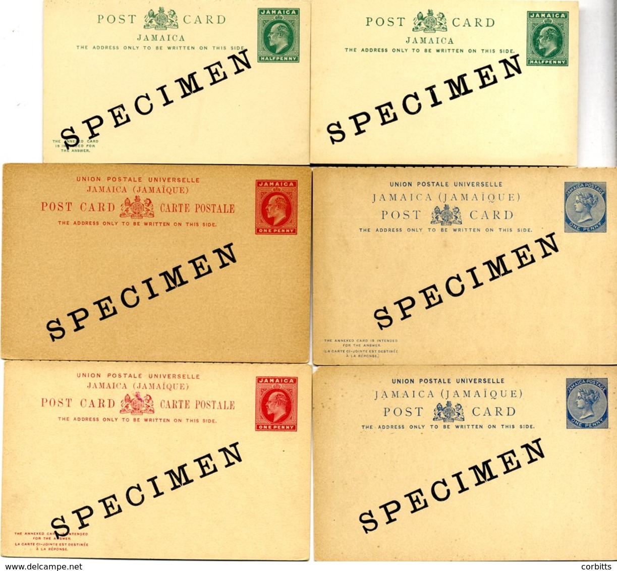 1891-1906 QV + KEVII ½d & 1d Postal Stationery Cards Incl. Reply H & G 17, 18, 21a, 22a, 23 & 24 All Optd SPECIMEN - Otros & Sin Clasificación