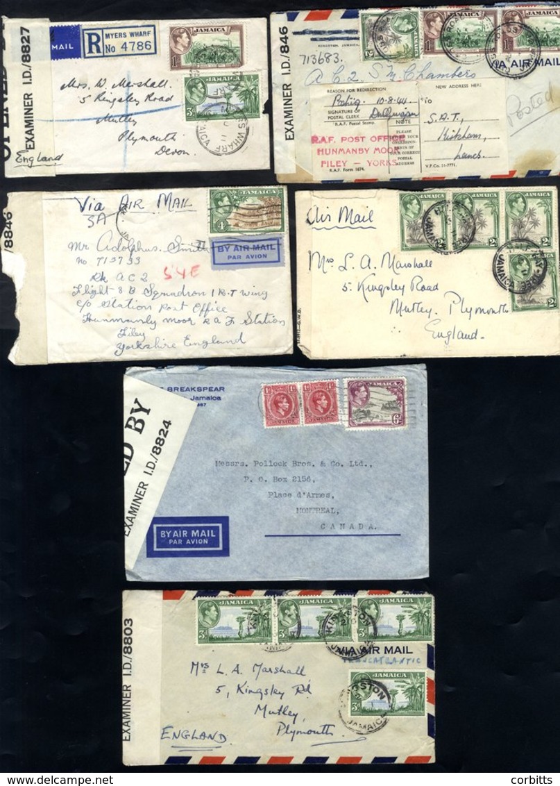 1940's Censored Envelopes (6), All Sent Airmail, One To Canada The Others To England. Mixed Condition. - Sonstige & Ohne Zuordnung