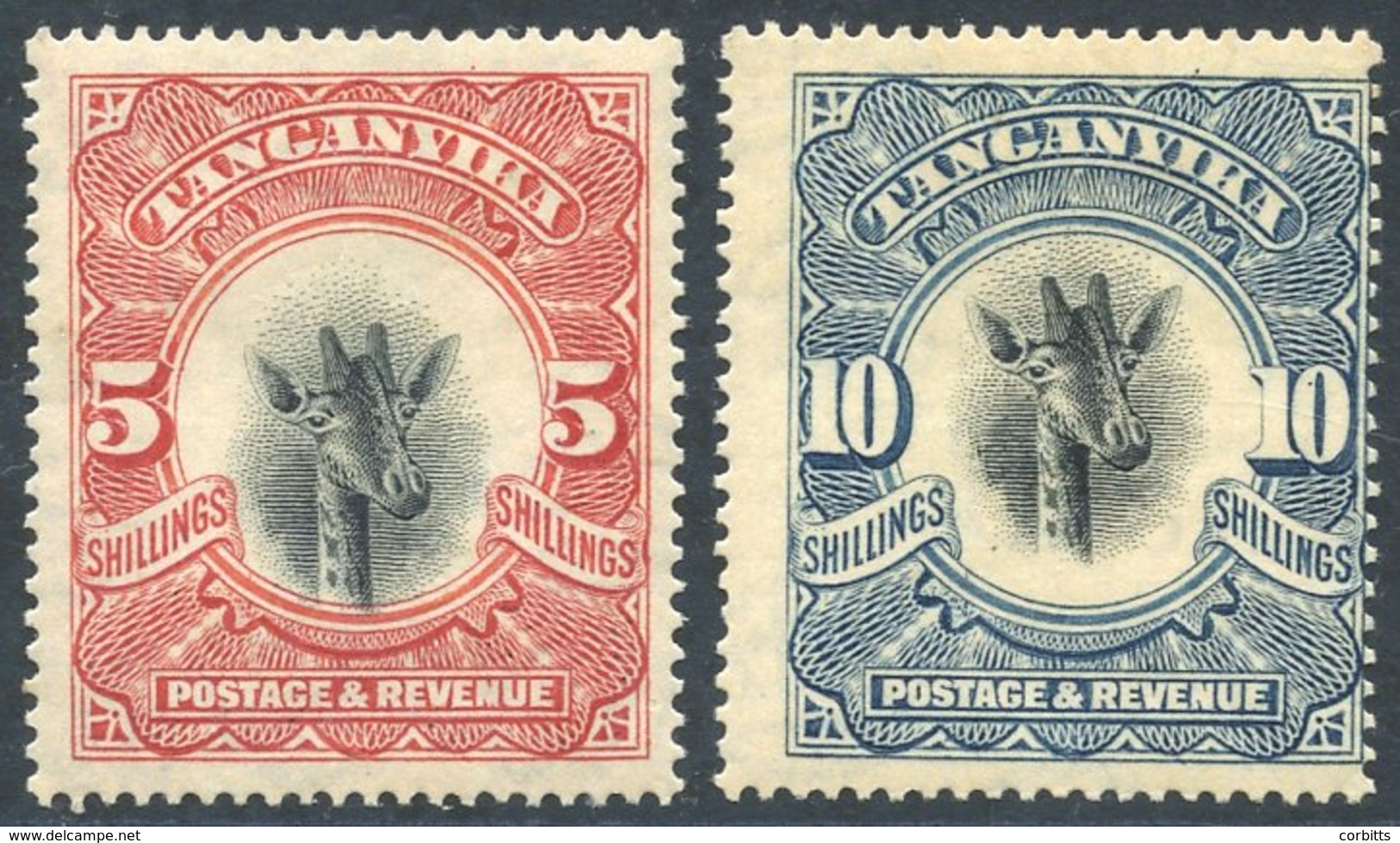 K.U.T 1922-24 MSCA (upright) 5s & 10s, Fine M, SG.86a/7a. Cat. £188. (2) - Otros & Sin Clasificación