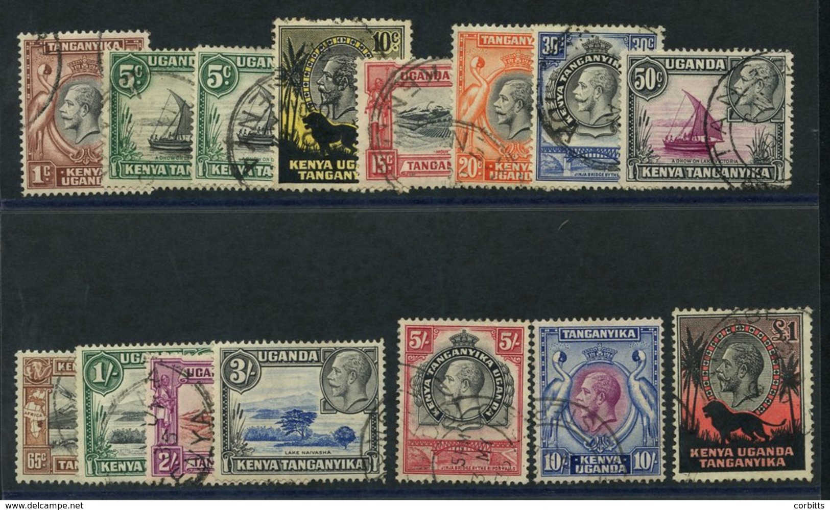 K.U.T 1935 Pictorial Defin Set Incl. 5c Type I & II, VFU (odd Short Perf), SG.110/123. (15) Cat. £550. - Autres & Non Classés