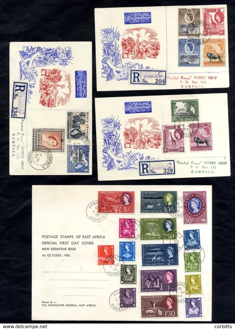 K.U.T 1954 Defins Set Of Ten From 1st June Issue 5c To £1 VFU On Three Illustrated Registered FDC's From SG.167/180, Als - Otros & Sin Clasificación