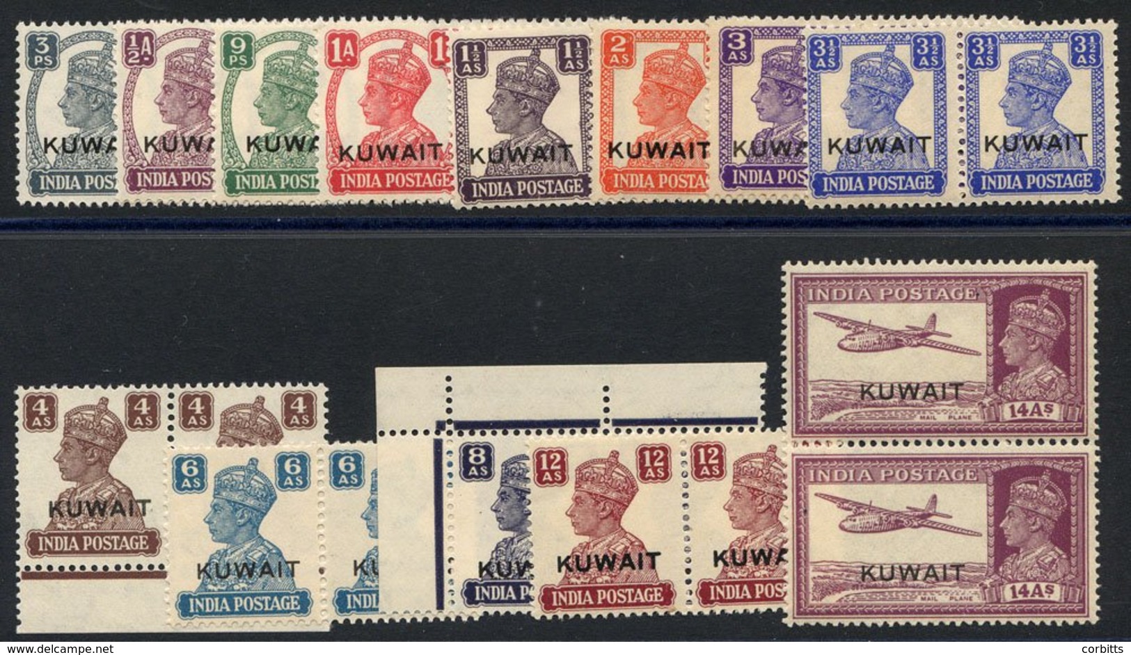 1945 Stamps Of India Optd Set In UM Pairs, SG.52/63. Cat. £150. (26) - Otros & Sin Clasificación
