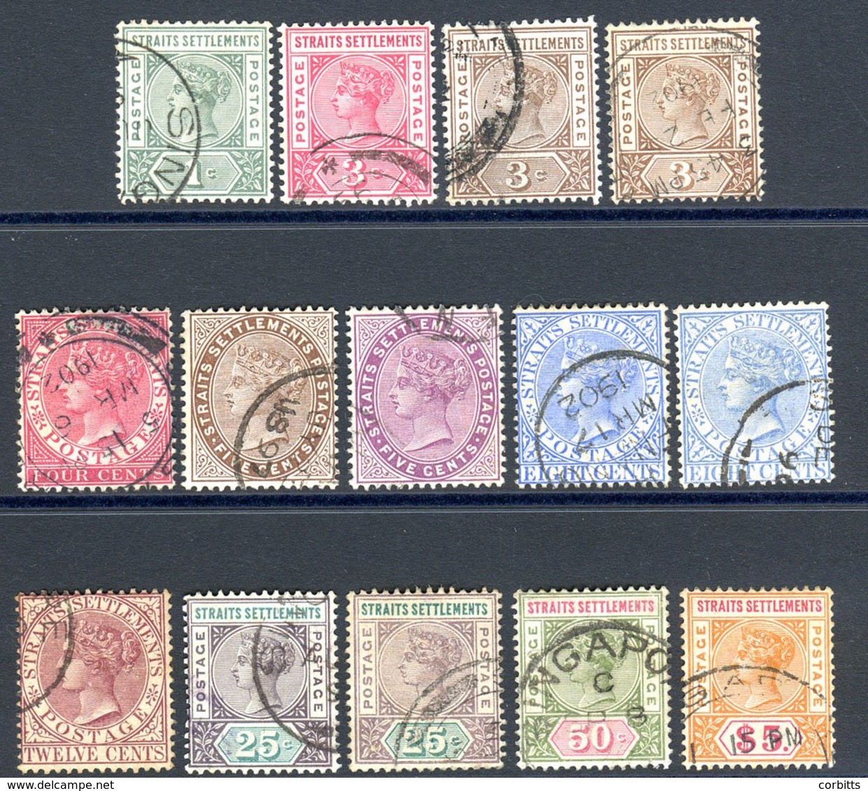 1892-99 CCA Set Incl. Extra 3c, 8c & 25c Shades, Good To FU, SG.95/105. Cat. £335 (14) - Otros & Sin Clasificación