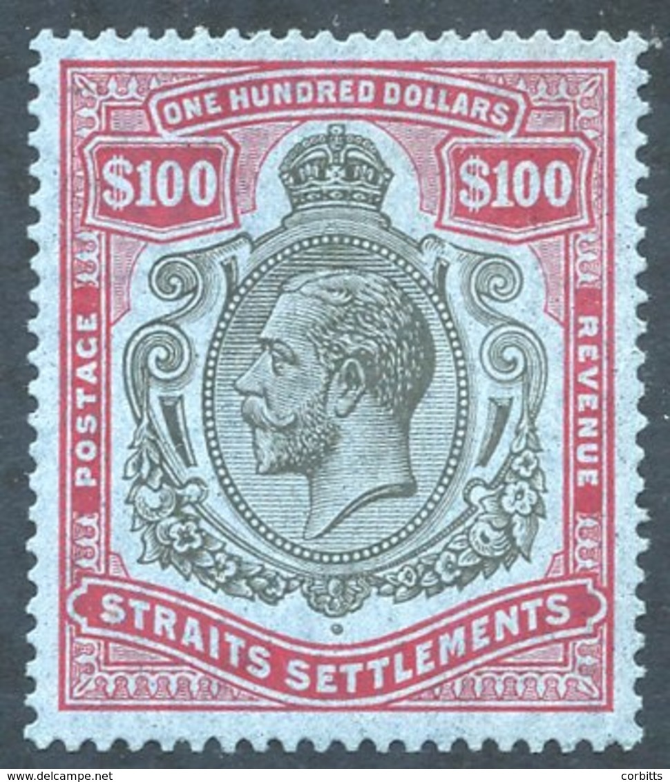 1921 MSCA $100 Black & Carmine/blue With 'Broken Crown And Scroll' Variety, Very Fine Mint, A Great Rarity. SG.240cb. Ca - Autres & Non Classés