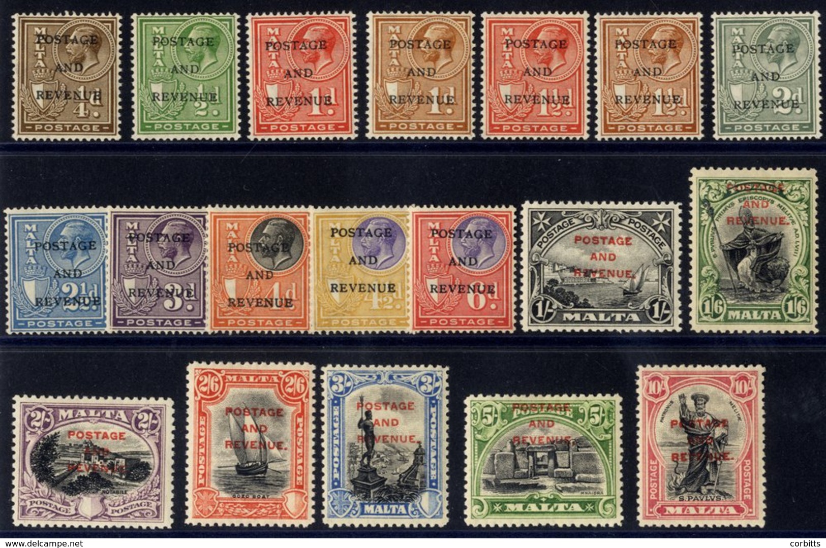 1928 Postage & Revenue Optd Set, Fine M, SG.174/192. (19) Cat. £200 - Sonstige & Ohne Zuordnung