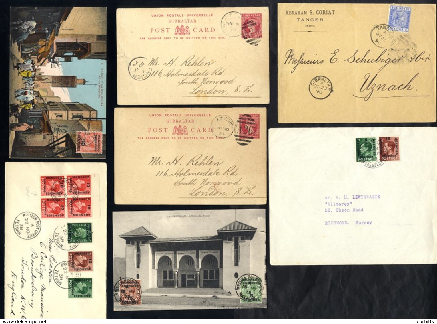 1890-1939 Covers Or Cards (17), Ten Of Which Cancelled At Tangier, Others At Fez, Casablanca, Rabat, Mazagan & Tetuan. - Autres & Non Classés