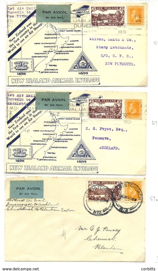 Internal Flights Collection In Large Volume, The First With 1930 SIXPENCE Label Used On Bolt Cover To Gisborne, January  - Otros & Sin Clasificación