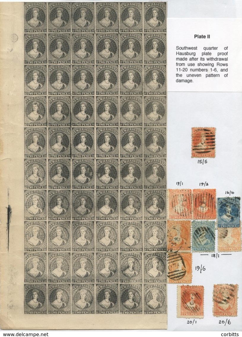 1864-71 2d Hausberg Reprint Sheet Of 240 In Black On Thin Card, Divided Into Four Quarters With An Additional Lower Left - Otros & Sin Clasificación