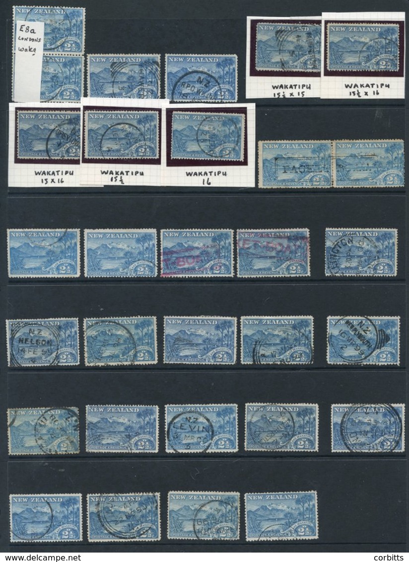 1898 London Print 2½d Values Used With WAKITIPU With Block Of Six (3 AU 00), Block Of Four, Pair And  A Number Of Single - Sonstige & Ohne Zuordnung