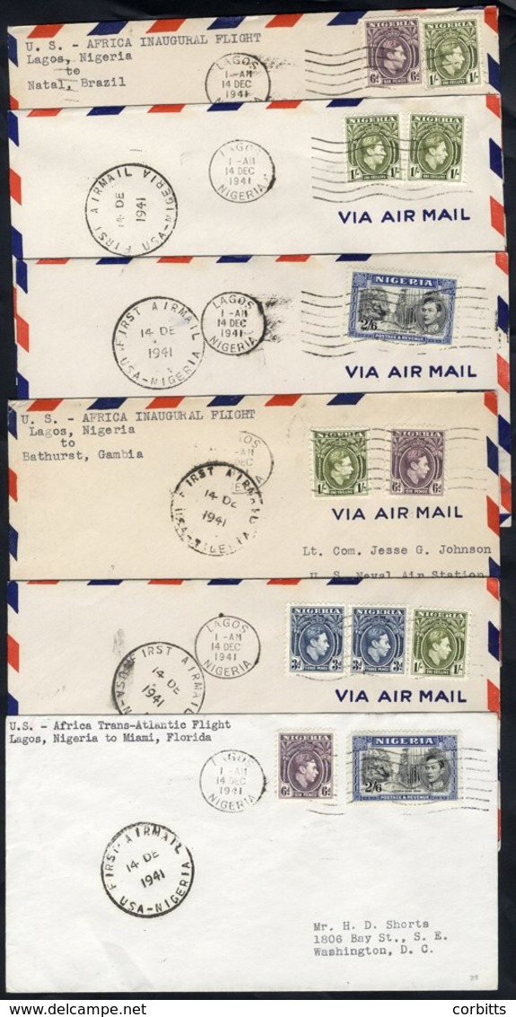 1941 PAA FAM 22 Flight To Accra, Nigerian Acceptance Covers For Return Stages Incl. Bathhurst, Gambia, Belem & Natal, Br - Sonstige & Ohne Zuordnung