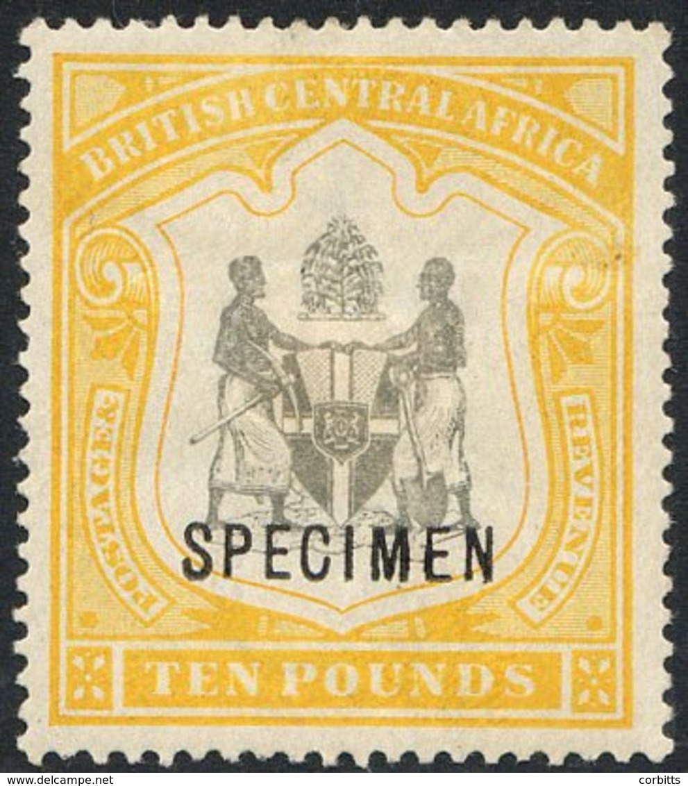 B.C.A. 1897-1900 CCC £10 Black & Yellow Optd SPECIMEN Part O.g., SG.52s. Cat. £300 - Other & Unclassified