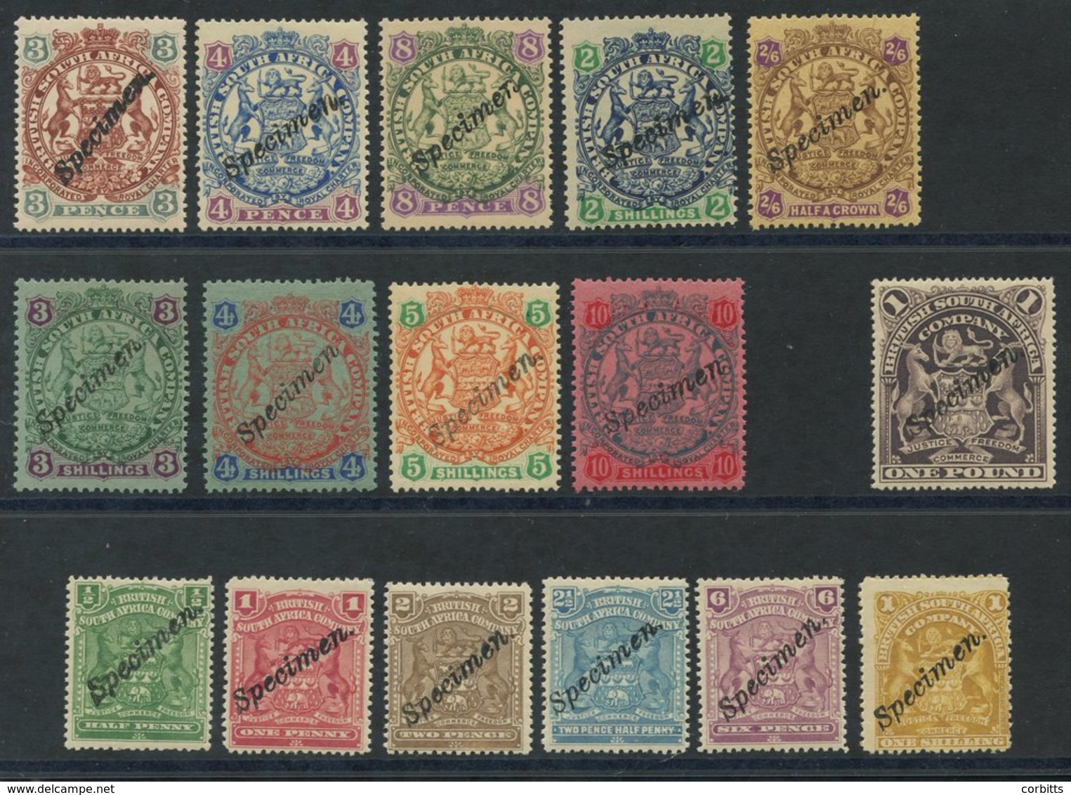 1896-97 Arms Issue Type 5 Optd SPECIMEN 3d, 4d, 8d, 2s, 2/6d, 3s, 4s, 5s & 10s, 1898-1908 Small Arms ½d, 1d, 2d, 2½d, 6d - Otros & Sin Clasificación