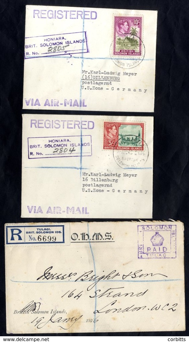 1926 Reg OHMS Cover To London Cancelled By 'Tulagi Crown/PAID' Rectangular Franking In Purple, Reverse Sydney Transit Ma - Sonstige & Ohne Zuordnung