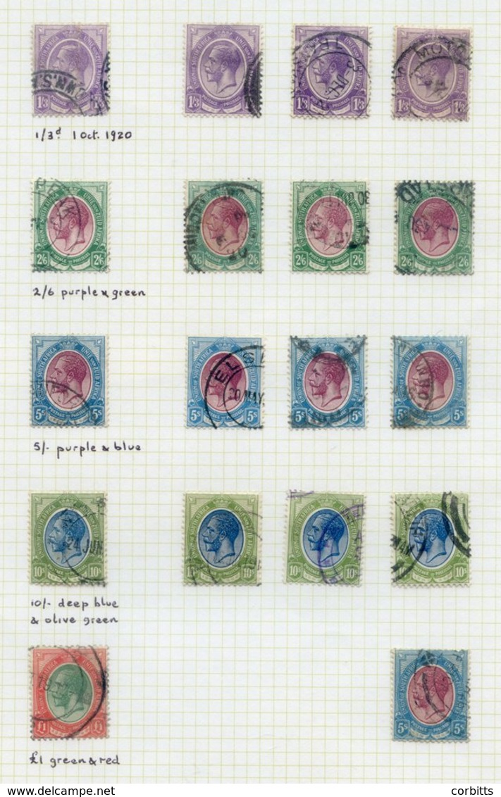 Collection Of 1913-24 Kings Heads To The £1, U Written Up On Album Pages With Shades & Coil Stamps Etc. (94) - Otros & Sin Clasificación