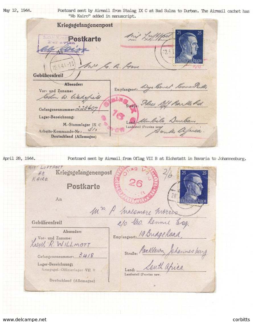 WWII POSTAL HISTORY With Much Prisoner Of War Mail To And From Germany And Italy, On Active Service Mail, Many Different - Otros & Sin Clasificación