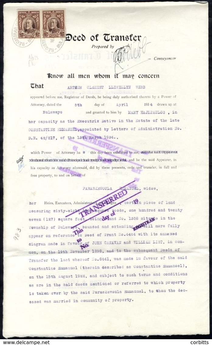 REVENUES General Oval Datestamp, 1934-70 Documents (5) & Receipts Bearing 1954 Selection Of Values To £20 (3), 1969 Tena - Sonstige & Ohne Zuordnung