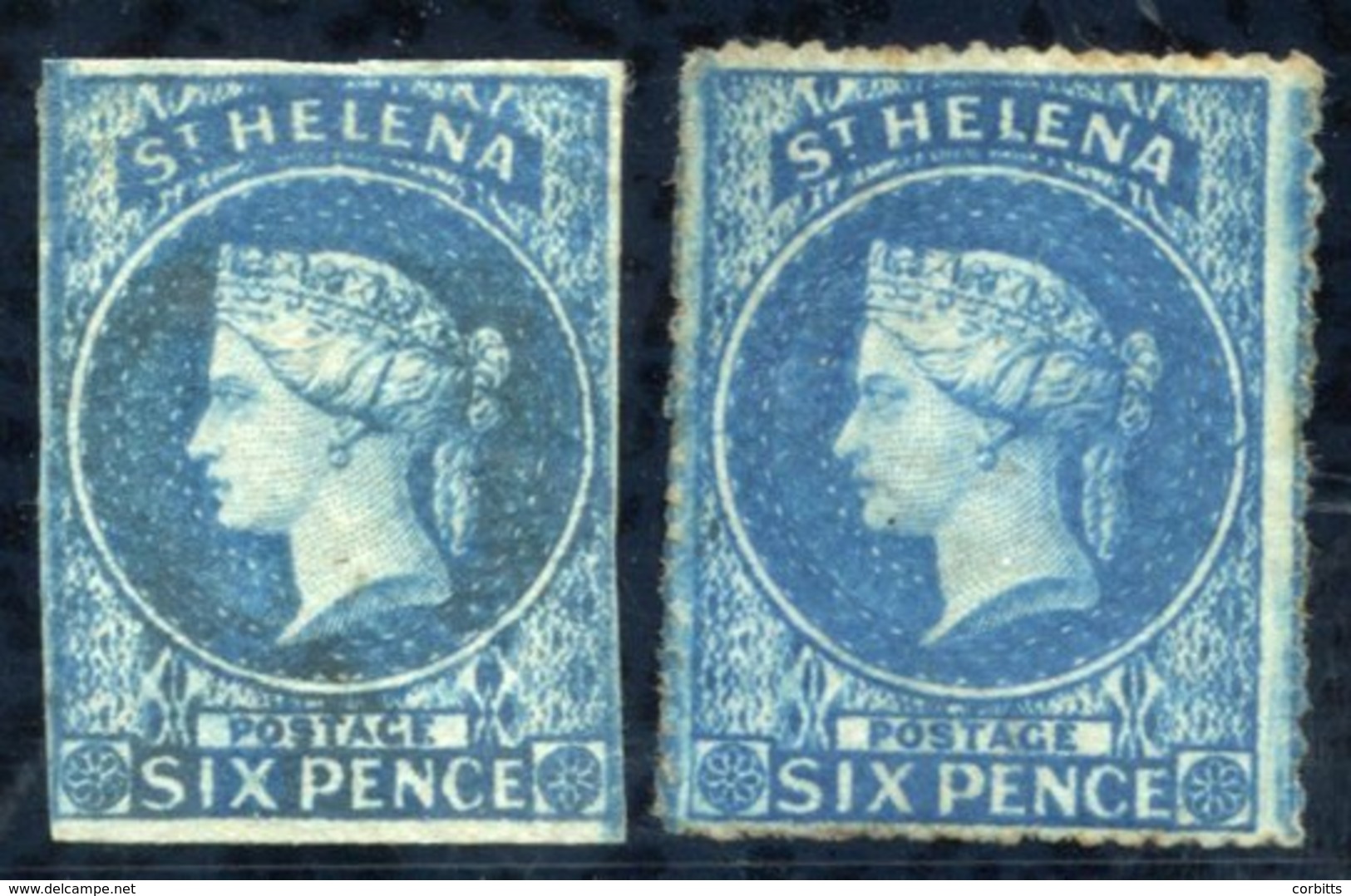 1856 Imperf 6d Blue & 1861 Rough Perf 6d Blue, Unused Or Small Part O.g, Fair To Fine, SG.1, 2a, Cat. £925. - Other & Unclassified