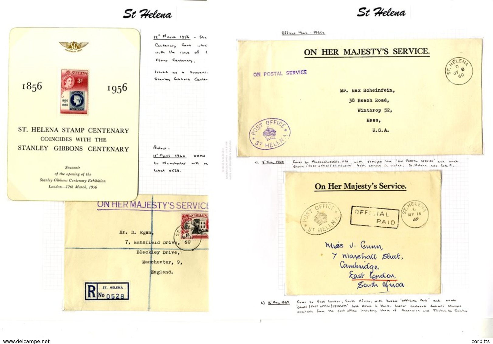 1950's-70's Clean Collection Of Covers & Cards Written Up On Leaves Incl. A Selection Of Postcards Or Photographs Of Shi - Sonstige & Ohne Zuordnung