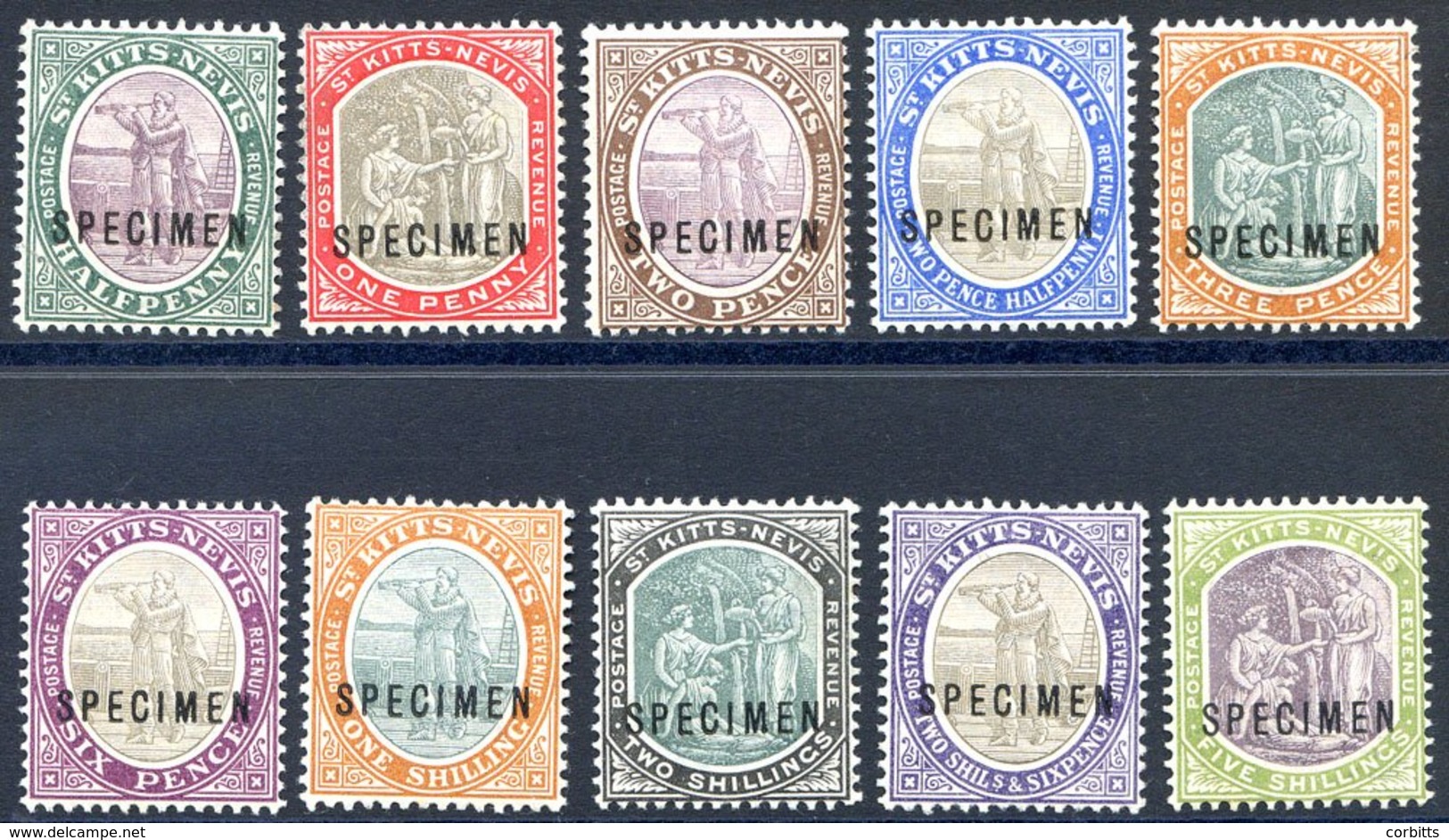 1903 CCA Set, Optd SPECIMEN, Fine M, SG.1/10. Cat. £160. (10) - Sonstige & Ohne Zuordnung