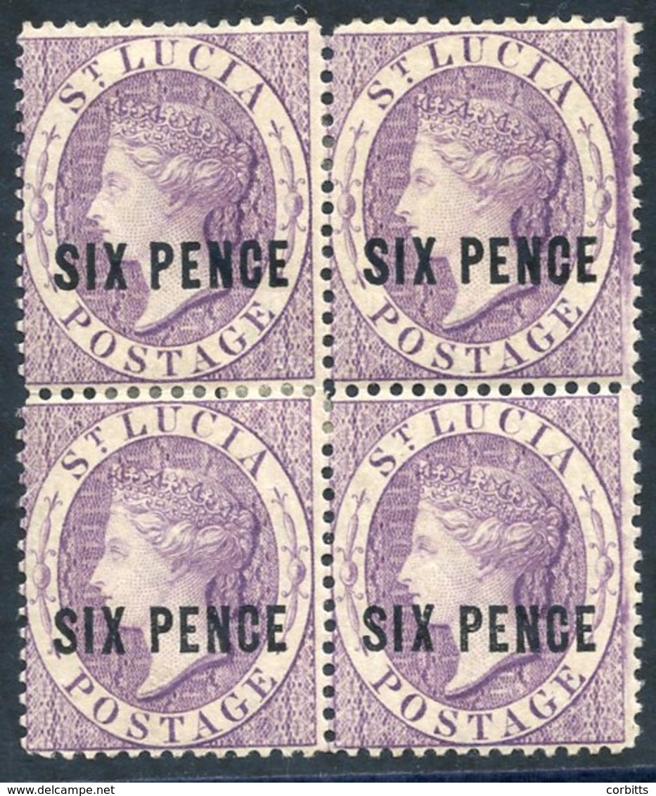 1882-84 6d Violet Block Of Four SG.28, Upper Right Stamp With Short Perf, Some Hinge Remnants. Cat. £200+ - Otros & Sin Clasificación