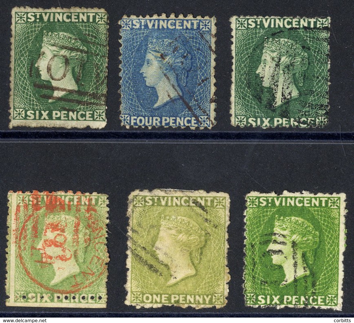 1862 Rough Perf 14 To 16 6d Deep Green FU, SG.4, 1862-68 No Wmk P.11 To 12½ 4d Deep Blue FU, SG.6, 1871 Small Star Rough - Other & Unclassified