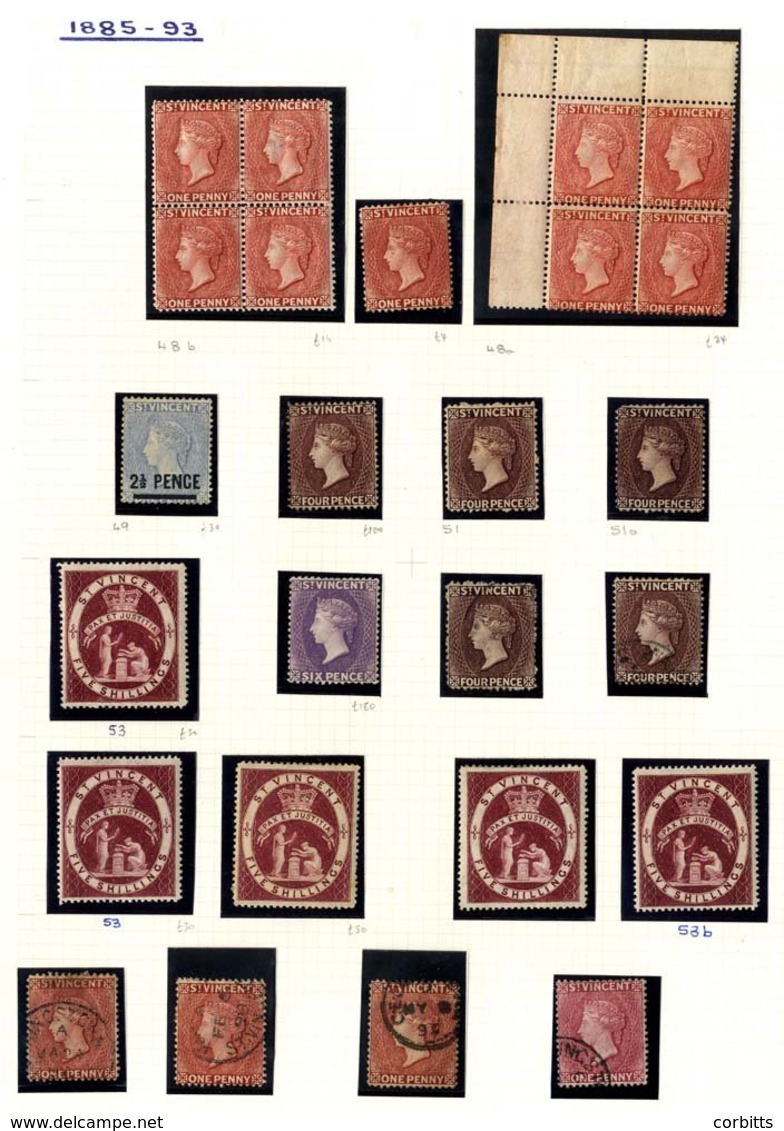 1863-99 QV Profile Heads Chiefly M Collection On Leaves Incl. 1862-68 No Wmk 4d Deep Blue M, 1869 No Wmk 4d Yellow M, 18 - Autres & Non Classés