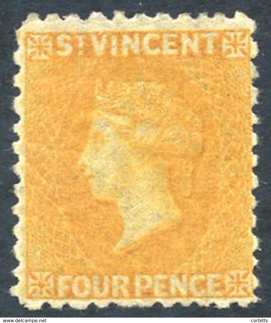 1869 4d Yellow Fresh M, Large Part O.g. SG.12. Cat. £350 - Otros & Sin Clasificación