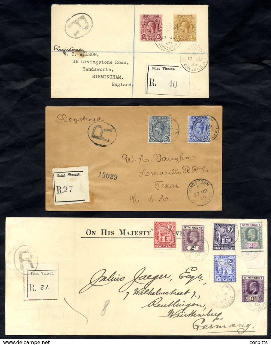 1907 OHMS Reg Cover To Germany Franked KEVII 1d, 2d, 2½d, 3d, 6d & 2s Values Tied 'Kingstown Sp.6.07' C.d.s's Reg Label/ - Sonstige & Ohne Zuordnung