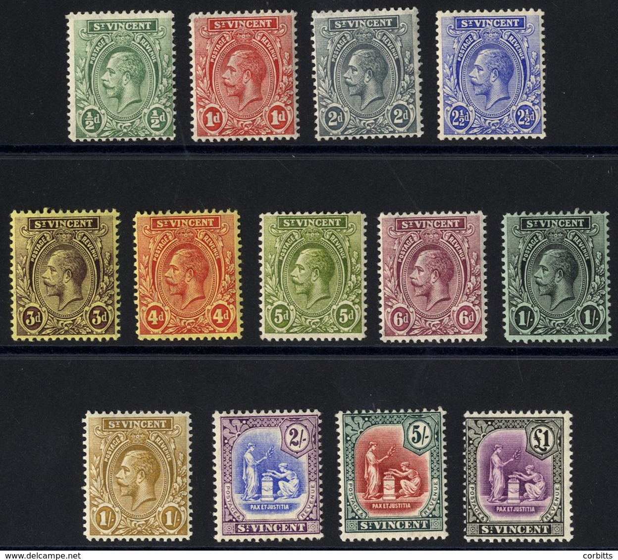 1913-17 MCCA Set, Fine M, SG.108/120. (13) Cat. £140 - Autres & Non Classés