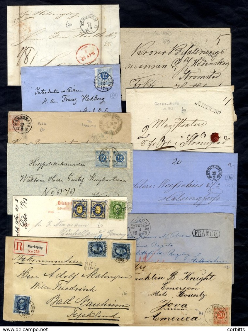 C1830-1910 Covers Including Pre-stamp (10), 1861-72 12ore Shades (4), Later Numeral Issues On Cover (7 Including Money T - Otros & Sin Clasificación