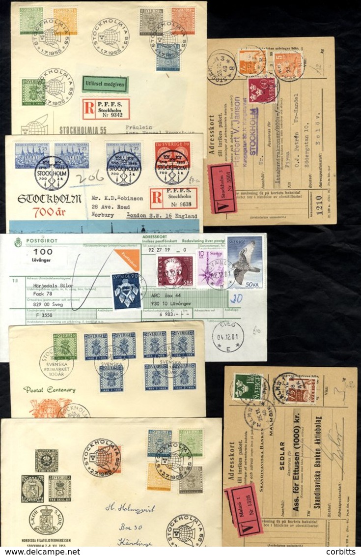 Post-WWII Lot Of Commercial & Philatelic Mail Including Parcel Cards (insured Item Noted And Use Of Elusive 1980's 50kr  - Sonstige & Ohne Zuordnung