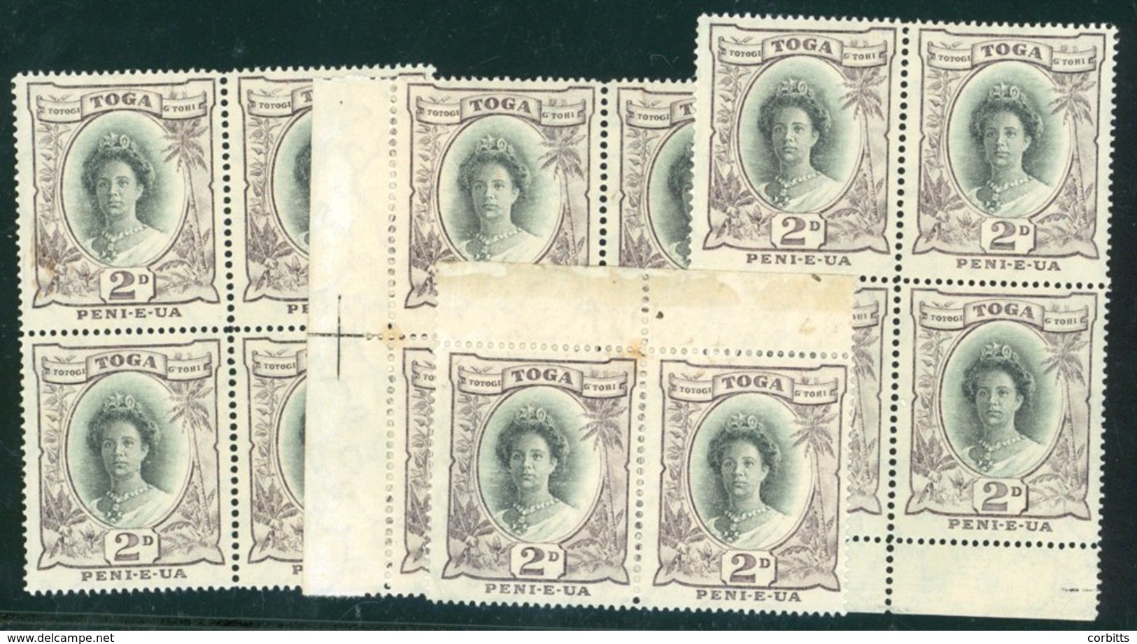 1920-35 2d Black & Slate Violet UM Block Of Four X 3 (2 Blocks Being Marginals) Also An UM Marginal  Pair Incl. The Smal - Autres & Non Classés