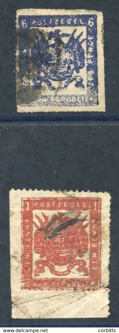 1870 Viljoen Rouletted 6d Deep Ultramarine Largely Overinked, Heavyish Cancellation, Faults/thin, SG.19. Cat. £155 - Sonstige & Ohne Zuordnung
