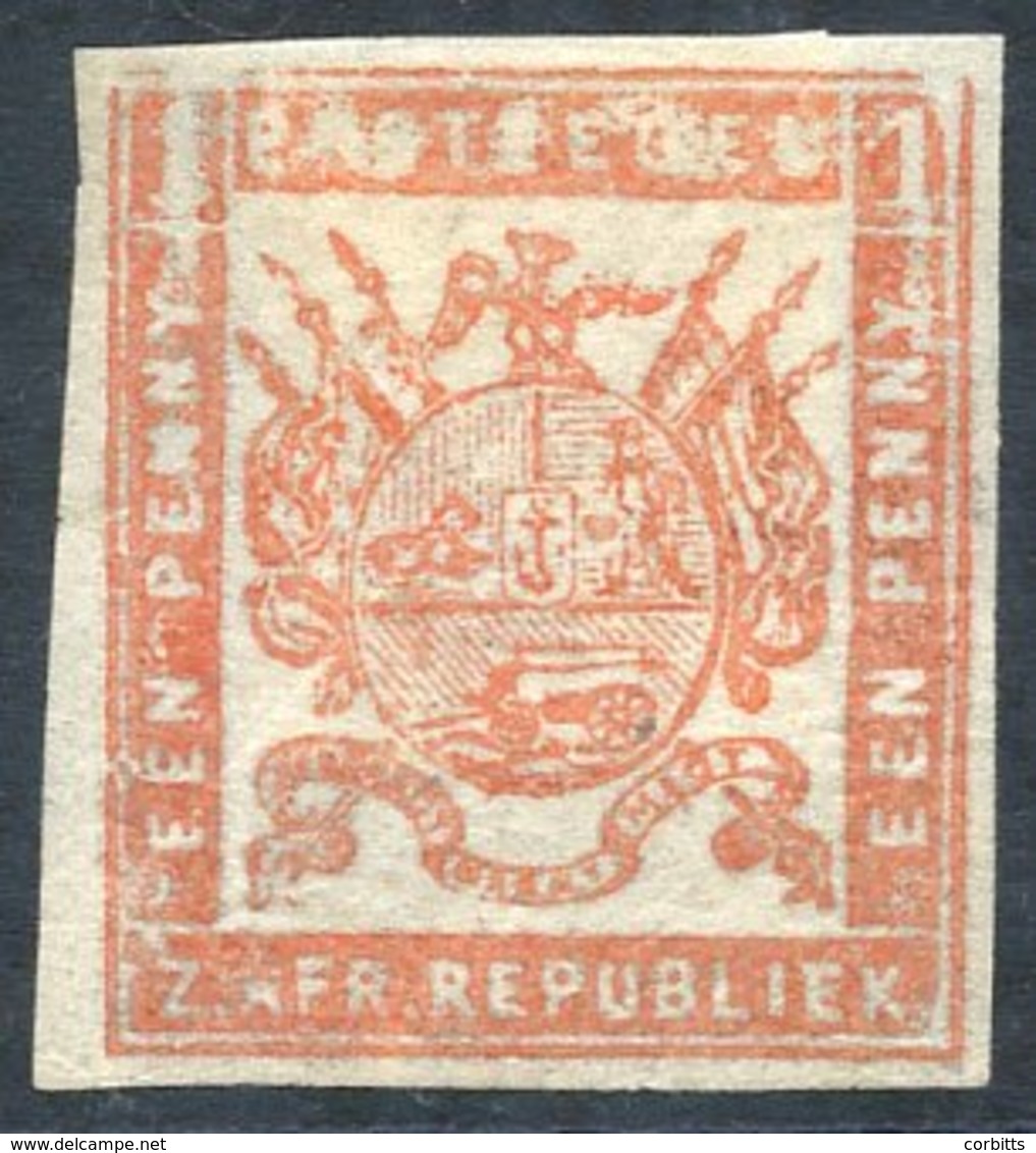 1875-77 Celliers Very Soft Hard Paper 1d Orange Red, Very Fresh Fine M, A Slight Trace Of A Crease (does Not Detract), S - Otros & Sin Clasificación