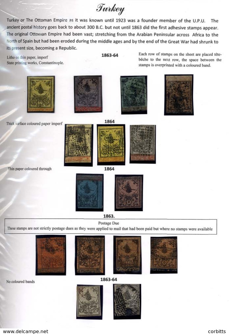 The Comprehensive & Valuable Collection In Five Folders From 1863-1960 Written Up On Leaves. Good Imperfs. 1863-64 & Due - Sonstige & Ohne Zuordnung