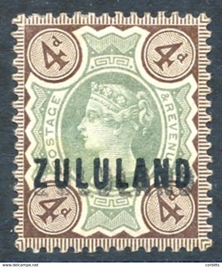 1888-93 4d Green & Deep Brown M, Showing Trace Of A Double Overprint. SG.6 Variety. - Sonstige & Ohne Zuordnung