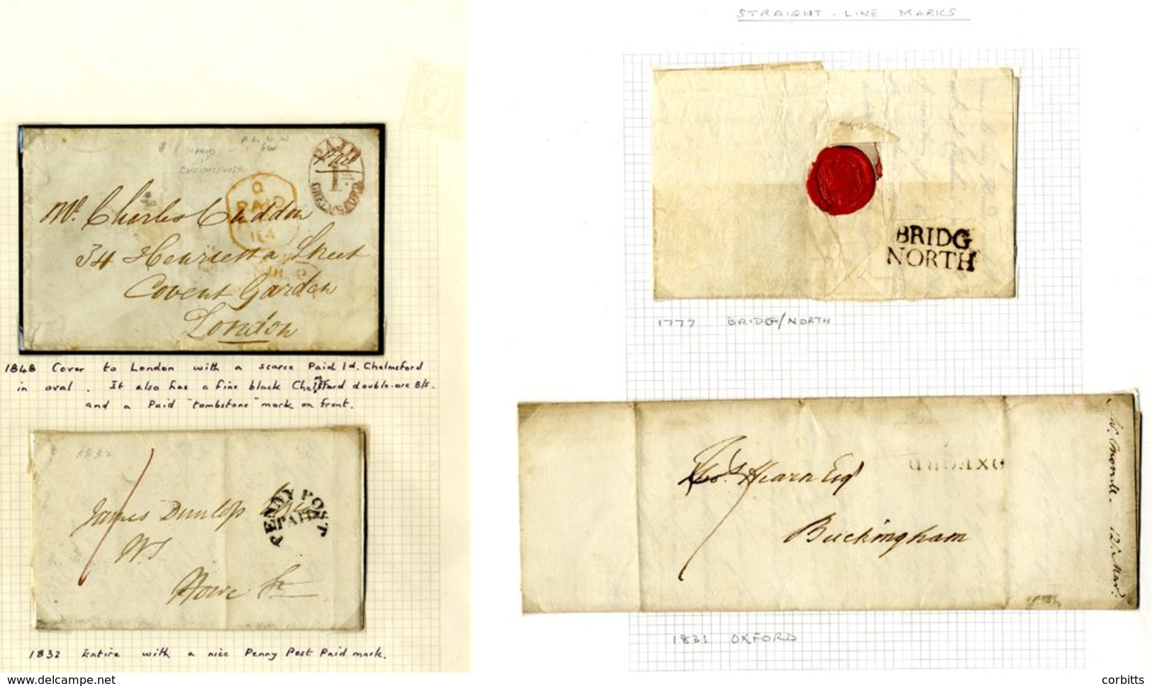 1777-1838 RANGE OF COVERS (15) & Fronts (7), Various Strikes Incl. 1777 BRIDG/NORTH, 1796 LEICESTER, 1801 STIR/LING, 180 - Other & Unclassified