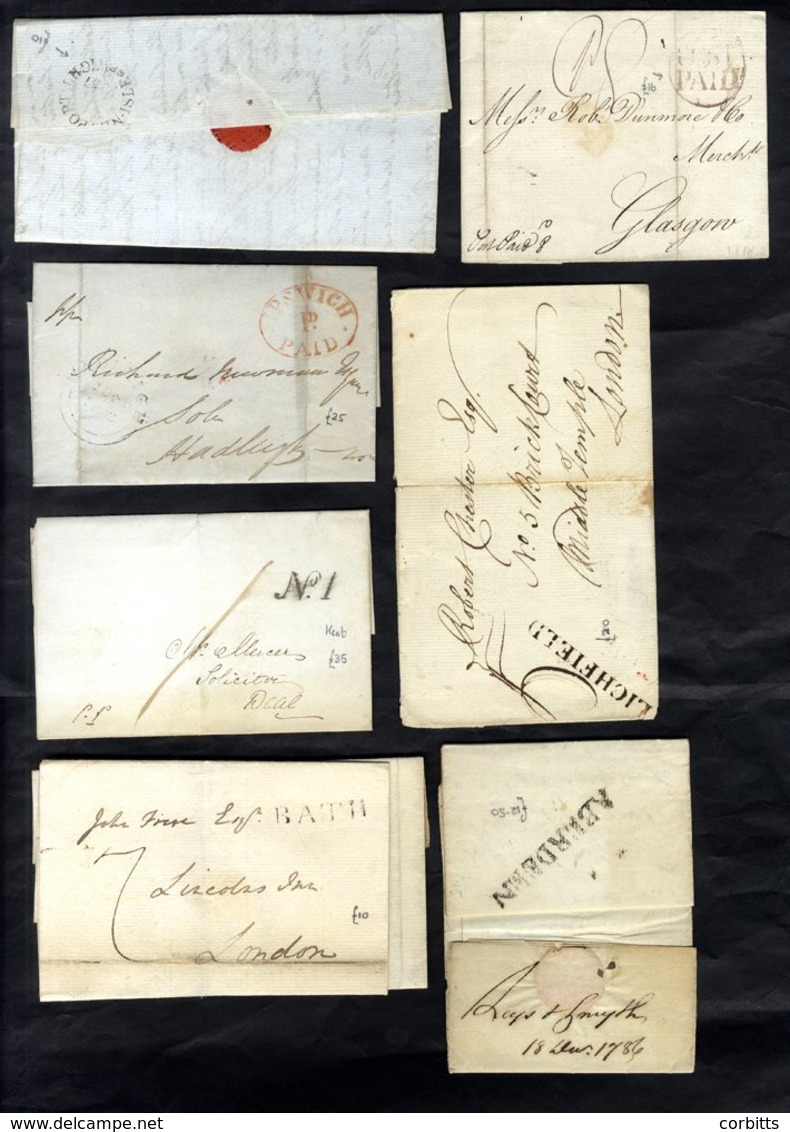 PRE-STAMP COVERS With Better Items Including 'too Late' Marks (3), Some Earlier Straight-line Marks, Penny Posts (7), UP - Otros & Sin Clasificación