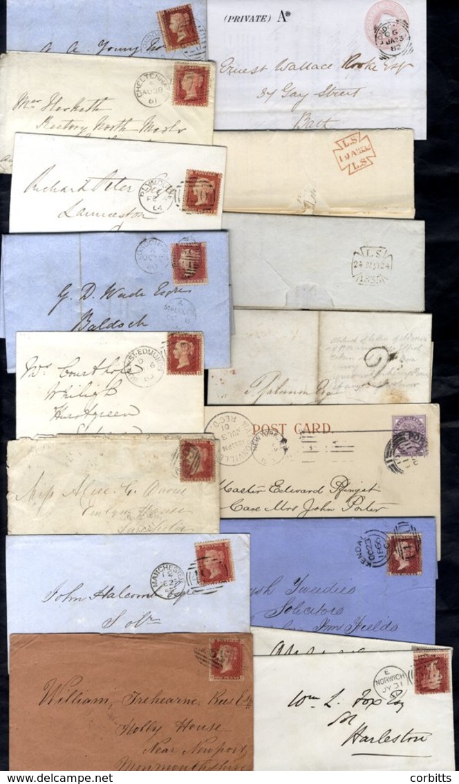 1830's-60's COVER ASSORTMENT Incl. Pre-stamp With 1835 Handstruck '2' In Blue Of Leith, Penny Black On Cover (3 Margins) - Otros & Sin Clasificación