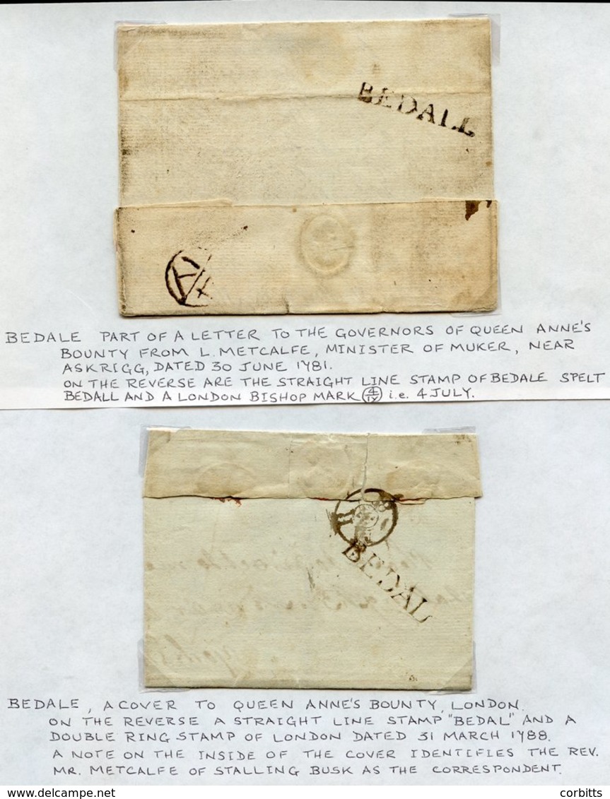 YORKSHIRE 1741-1910 Yorkshire - Bedale Including Very Good BE/DALL, BEDALL & BEDAL, Curved BEDALL (3), Mileage, First &  - Sonstige & Ohne Zuordnung