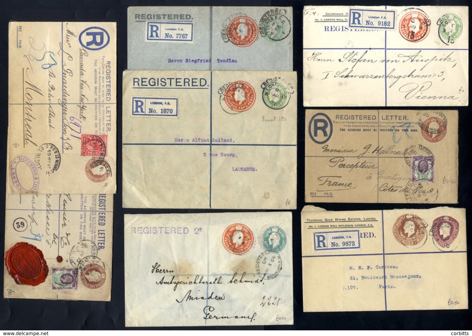 KEVII Issues With Uprated Wrappers, Official & STO Envelopes Incl. Registered Types, JPS Penny Postage Envelope (unused) - Sonstige & Ohne Zuordnung