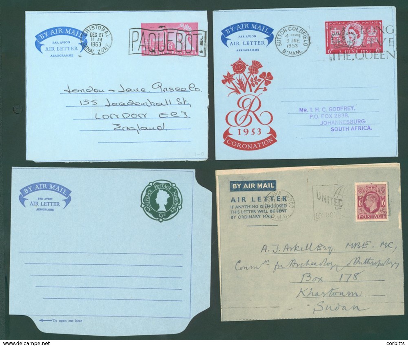 AIR LETTERS KGVI/early QEII Range Of U Or Unused With Commemoration Types Incl. 1948 Olympics, 1953 Coronation Incl. Som - Other & Unclassified