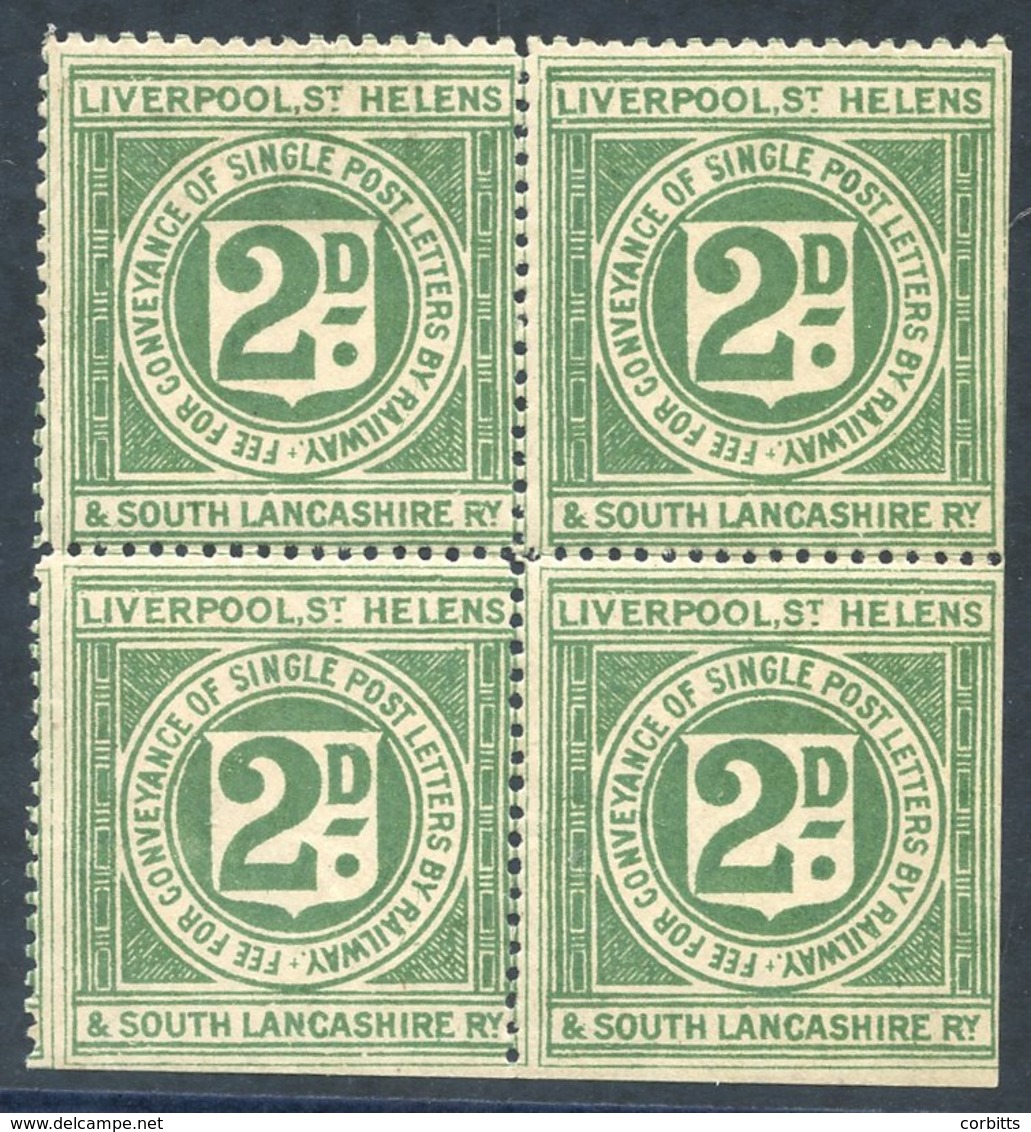 LIVERPOOL, ST HELENS & SOUTH LANCASHIRE RAILWAY 1899 (Oct) 2d Deep Green, Fine M Block Of Four (only 240 Issued) Cat. £4 - Autres & Non Classés