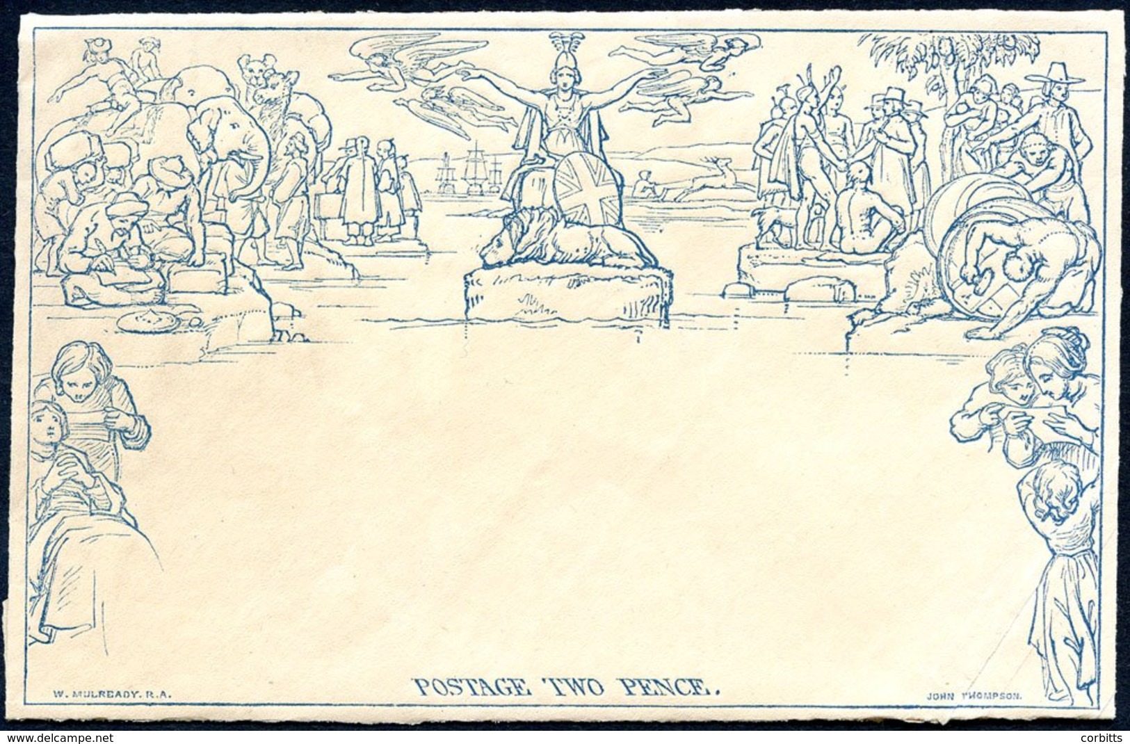 1840 Twopence Envelope, Stereo A195 Unused, Lightly Toned, SG.ME4, Cat. £450 - Autres & Non Classés