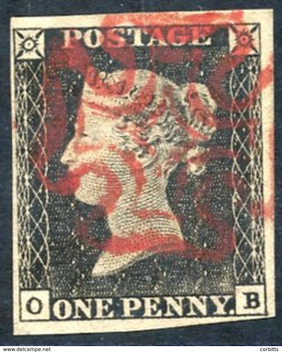 Plate 1a OB, Good To Large Margins, Fine Red MC. - Other & Unclassified