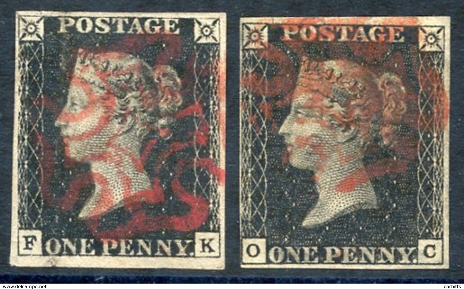 Plate 6 FK, Good To Large Margined Example With Fine Red MC, Vertical Crease Not Detracting From Appearance, Pl.7 OC, Cl - Other & Unclassified